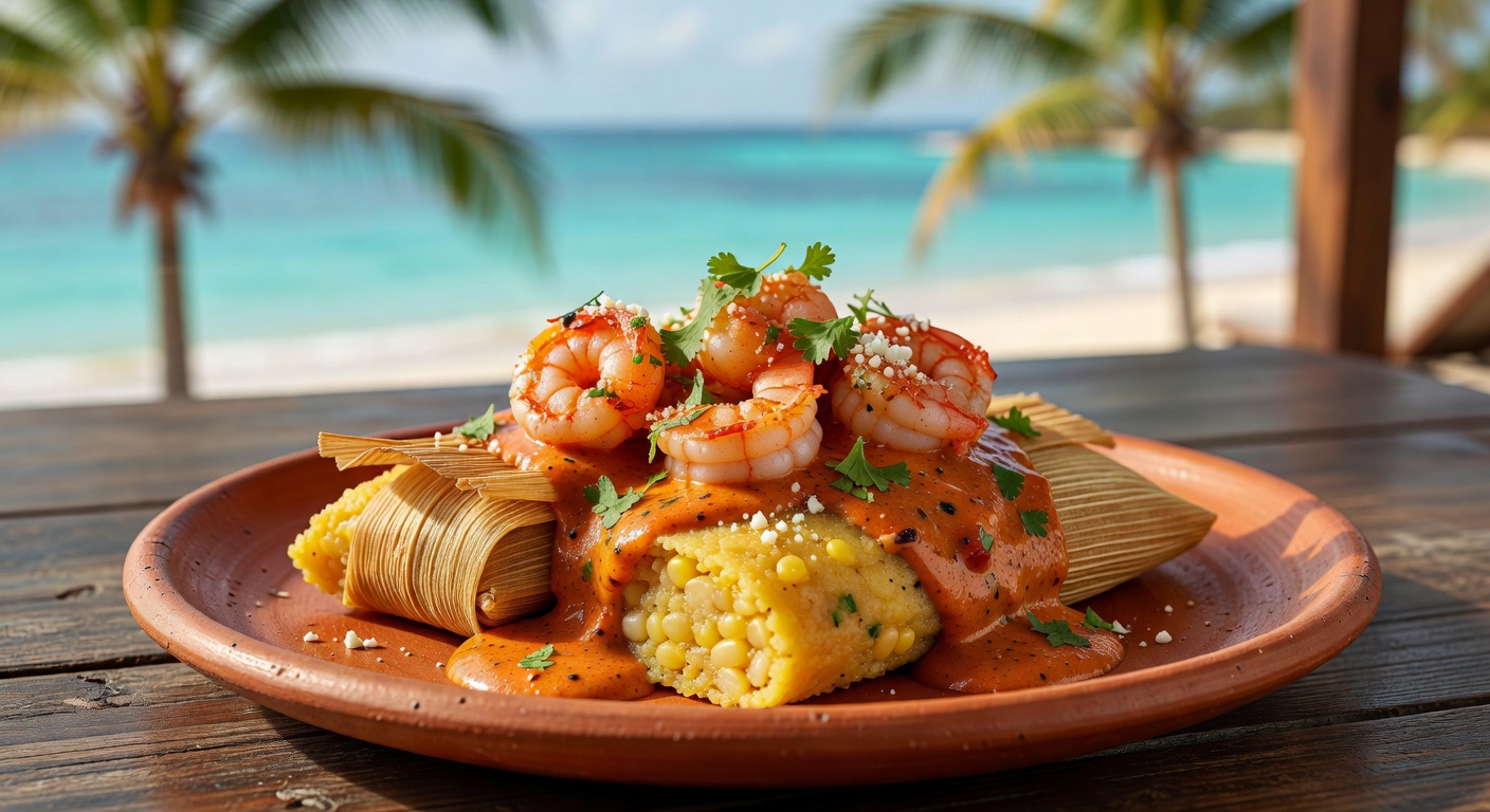 Shrimp Tamales de Elote